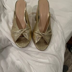 Loeffler Randall Metallic Gold Mules shoes heels pumps 39